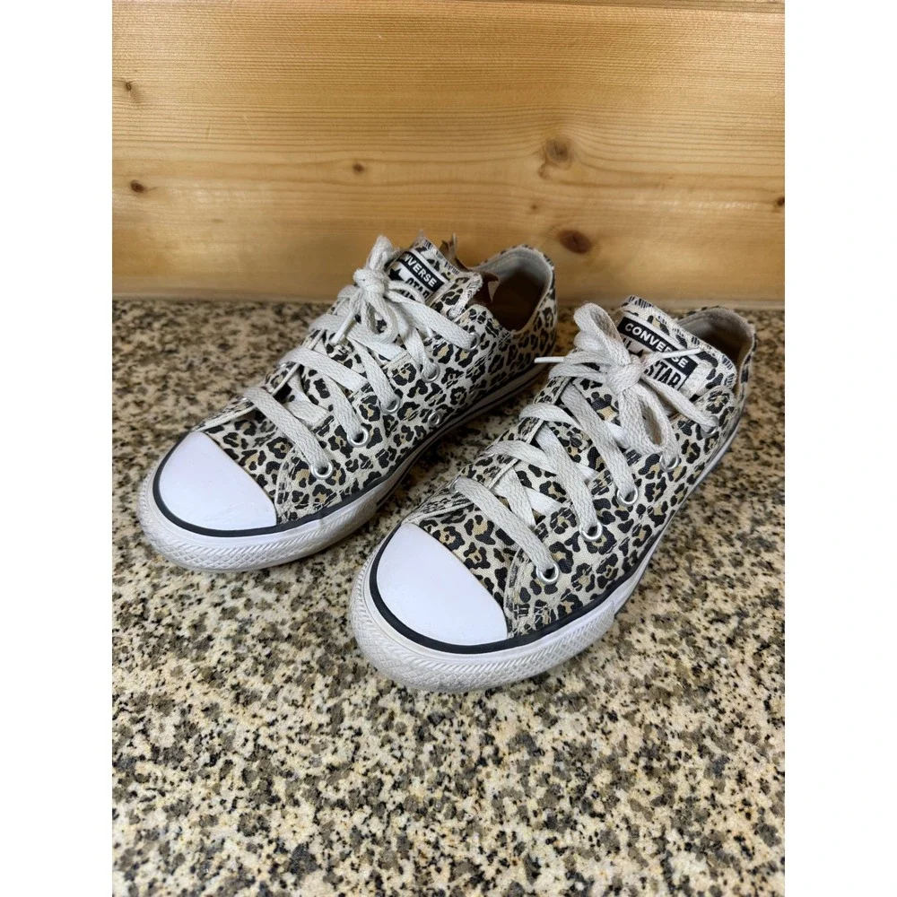 Converse Chuck Taylor All Star Leopard Print Low Top Kids Sneakers Size 2